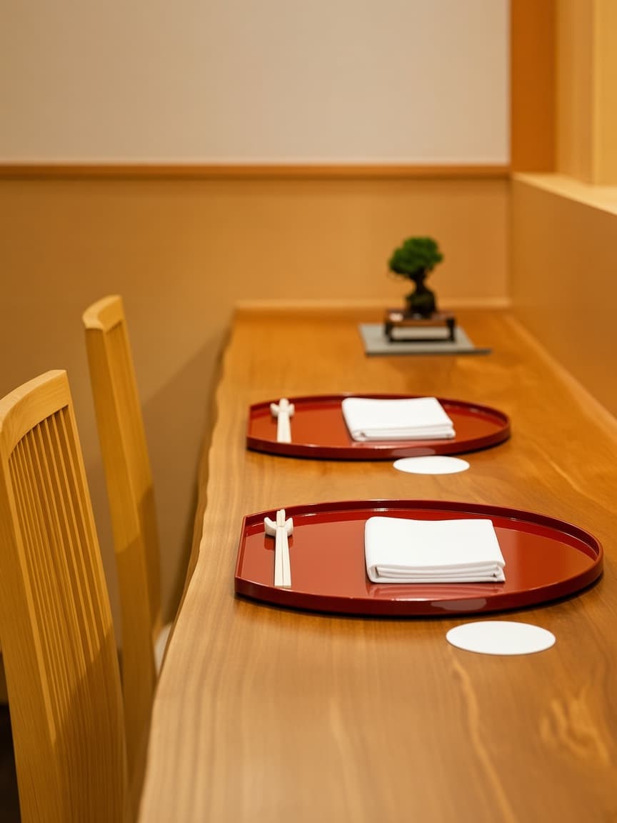 静かなカウンター席